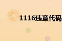 1116违章代码（4711违章代码）