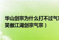华山剑宗为什么打不过气宗（华山剑宗为什么打不赢气宗新笑傲江湖剑宗气宗）