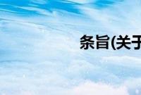 条旨(关于条旨的简介)