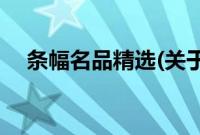 条幅名品精选(关于条幅名品精选的简介)