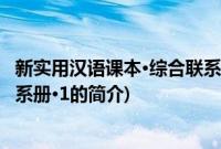 新实用汉语课本·综合联系册·1(关于新实用汉语课本·综合联系册·1的简介)