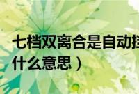 七档双离合是自动挡还是手动挡（七档双离合什么意思）