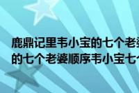 鹿鼎记里韦小宝的七个老婆分别叫什么名字（鹿鼎记韦小宝的七个老婆顺序韦小宝七个老婆地位排名）