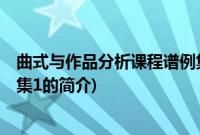 曲式与作品分析课程谱例集1(关于曲式与作品分析课程谱例集1的简介)