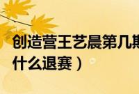 创造营王艺晨第几期退赛的（王艺晨创造营为什么退赛）