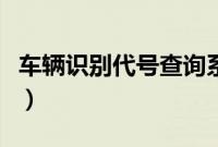 车辆识别代号查询系统(车辆识别代号怎么看)