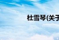 杜雪琴(关于杜雪琴的简介)
