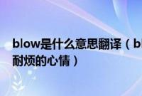 blow是什么意思翻译（blow什么意思带有贬义表达自己不耐烦的心情）