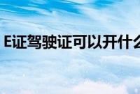 E证驾驶证可以开什么车(驾照E是什么车型)