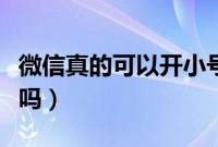 微信真的可以开小号吗（微信真的可以开双封吗）