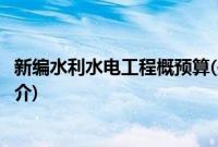 新编水利水电工程概预算(关于新编水利水电工程概预算的简介)