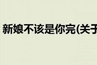 新娘不该是你完(关于新娘不该是你完的简介)