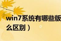 win7系统有哪些版本（win7系统各版本有什么区别）