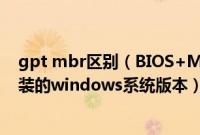 gpt mbr区别（BIOS+MBR与UEFI+GPT启动模式支持安装的windows系统版本）