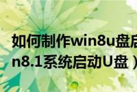 如何制作win8u盘启动盘（怎么制作win8/win8.1系统启动U盘）