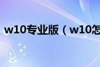 w10专业版（w10怎么用u盘重装系统教程）