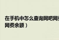 在手机中怎么查询网吧网费余额呢（在手机中怎么查询网吧网费余额）