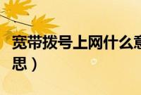 宽带拨号上网什么意思（宽带拨号上网什么意思）