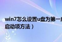win7怎么设置u盘为第一启动项（win7bios设置u盘为第一启动项方法）