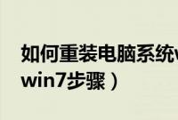 如何重装电脑系统win7（怎么重装电脑系统win7步骤）