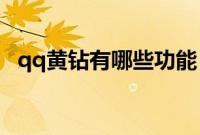 qq黄钻有哪些功能（QQ黄钻有哪些特权）
