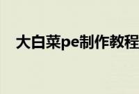 大白菜pe制作教程(怎么制作大白菜pe)
