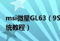 msi微星GL63（9SE-833CN怎么装win10系统教程）