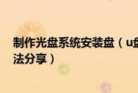 制作光盘系统安装盘(u盘制作winxp安装盘及安装系统方法分享)