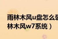 雨林木风u盘怎么装系统（怎样用u盘重装雨林木风w7系统）
