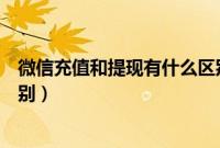 微信充值和提现有什么区别（微信零钱充值和提现有什么区别）