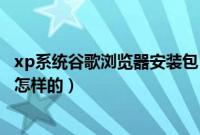 xp系统谷歌浏览器安装包（xp系统u盘安装包的安装步骤是怎样的）
