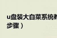 u盘装大白菜系统教程（大白菜系统U盘安装步骤）