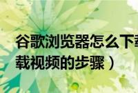 谷歌浏览器怎么下载视频（google浏览器下载视频的步骤）
