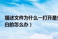 描述文件为什么一打开是空白怎么解决（点开描述文件是空白的怎么办）