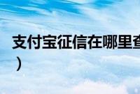 支付宝征信在哪里查询（支付宝征信在哪里查）