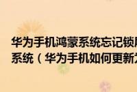 华为手机鸿蒙系统忘记锁屏密码怎么办（如何更新华为鸿蒙系统（华为手机如何更新为鸿蒙系统））