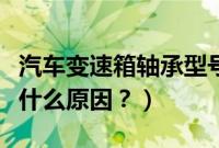 汽车变速箱轴承型号（领驭变速箱里轴承响是什么原因？）