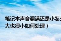 笔记本声音调满还是小怎么办（笔记本电脑声音很小调到最大也很小如何处理）
