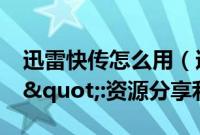 迅雷快传怎么用（迅雷快传"随传随到":资源分享利器）