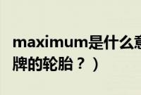 maximum是什么意思（maximum是什么品牌的轮胎？）