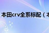 本田crv全系标配（本田CR-V有哪些配置？）