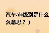 汽车ab级别是什么意思啊（汽车ab级别是什么意思？）