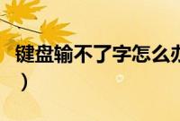 键盘输不了字怎么办（键盘打不出字怎么回事）