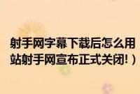 射手网字幕下载后怎么用（继人人网之后:大陆最大的字幕网站射手网宣布正式关闭!）
