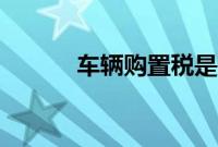车辆购置税是多少（有优惠吗）