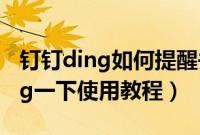 钉钉ding如何提醒并确认对方收到（钉钉ding一下使用教程）