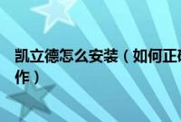 凯立德怎么安装（如何正确安装凯立德地图包具体该如何操作）