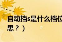 自动挡s是什么档位?（自动挡位s挡是什么意思？）