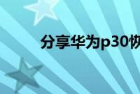 分享华为p30恢复出厂设置的方法