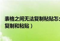 表格之间无法复制粘贴怎么办（两个EXCEL表格为什么不能复制和粘贴）